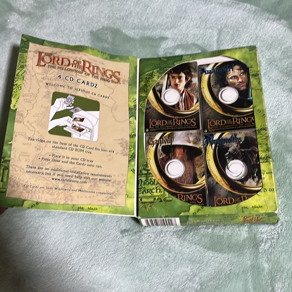 🇺🇸 Collectible 2002 Lord Of The Rings Fellowship Of The Ring 4 CD-Roms Cards